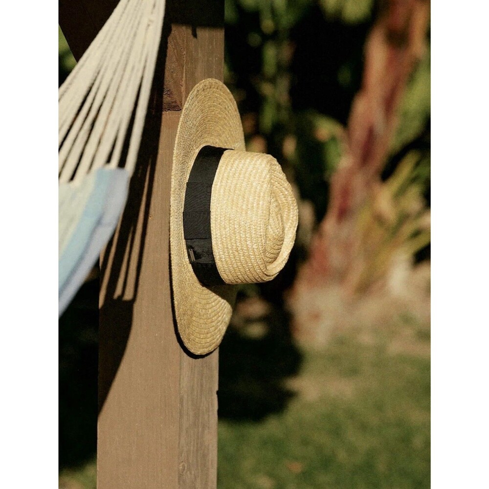 NWT Brixton Joanna Straw Hat Honey Wide Brim Boho Size L 7 1/2